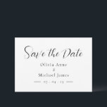 Reserve A Data Simples Save the Date em Preto e Branco com Letra<br><div class="desc">Simples e moderno “Save the Date” de casamento com preto em fundo branco. Perfeito para casamentos em qualquer estação do ano.</div>
