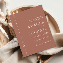 Reserve A Data Simples Terracotta Classic Monograma Salvar a Data