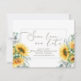 Reserve A Data Simples Watercolor Girassol Mesma Adorável Data No