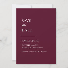 Reserve A Data Simplesmente Burgundy Typografia Moderna Salva A D