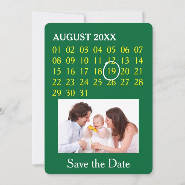 Reserve A Data Simplesmente Personalizar Calendário + sua foto, b (Frente)
