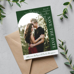 Reserve A Data Simplicidade Floral 1 Evergreen Save The Date