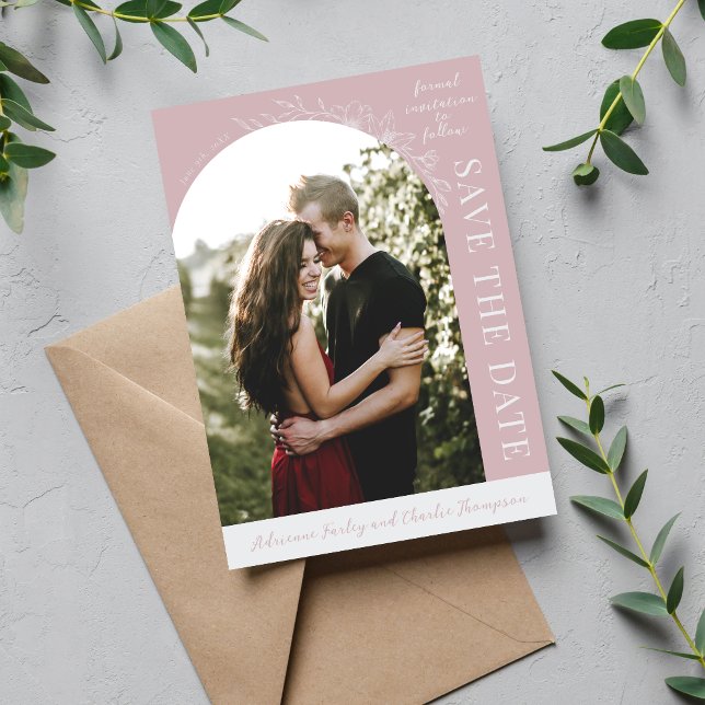 Reserve A Data Simplicidade Floral 1 Luar Rosa Save The Date (Criador carregado)