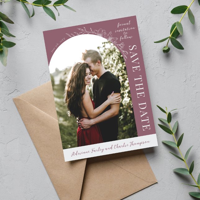 Reserve A Data Simplicidade Floral 1 Save The Date Dusk Mauve (Criador carregado)