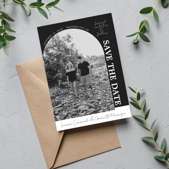 Reserve A Data Simplicidade Verdadeira 3 Preto e Branco Moderno (Criador carregado)