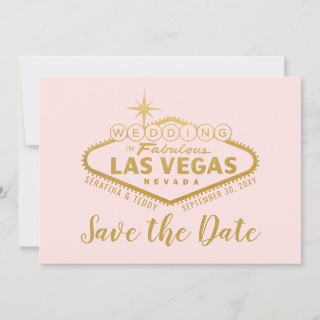 Reserve A Data Sinal de Casamento em Vegas Foto para Salvar a Dat (Frente)