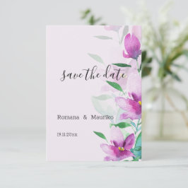 Reserve A Data Singularidade das Flores Lilases Rosa em Aquarela