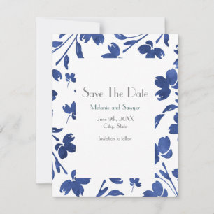 Reserve A Data Sistemas de Flores Indigo Watercolor