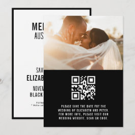 Reserve A Data Site de Casamento Código Qr Preto e Branco Retrô