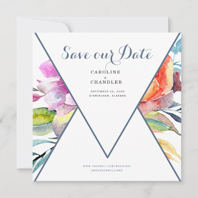 Reserve A Data Site de Confirmação de Data de Casamento Floral Co (Frente)