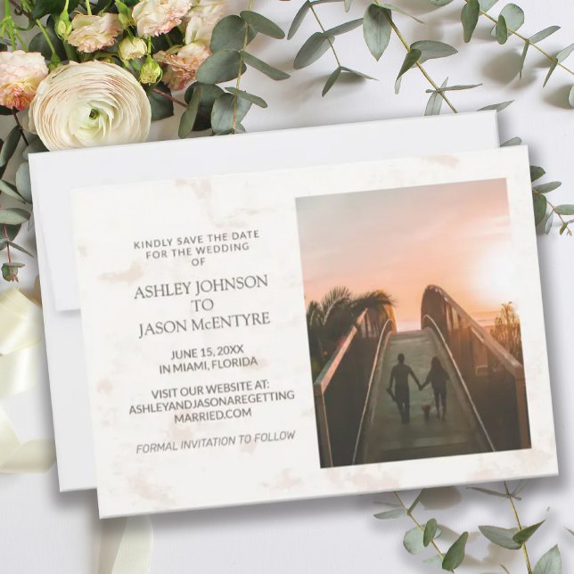 Reserve A Data Site de Foto de Casamento Cream Tan (Criador carregado)