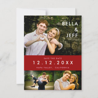 Reserve A Data Snapshots Wedding in Red Save the Date Card