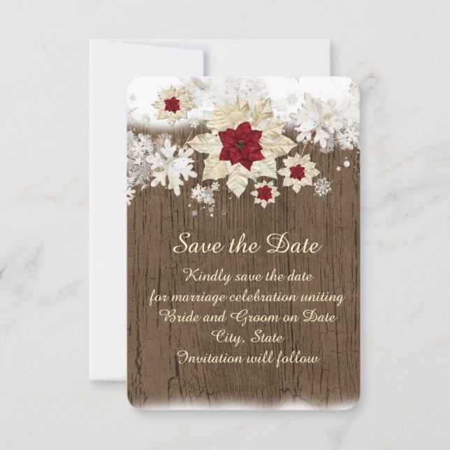 Reserve A Data Snow Wood Christmas Salve a data (Frente)