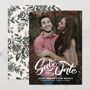 Reserve A Data Sobreposição de Foto Floral com Letra Manual Capri