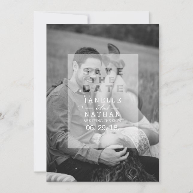 Reserve A Data Sobreposição de Fotografias Opacas | Salvar a foto (Frente)