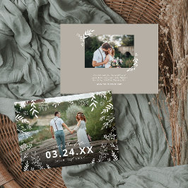 Reserve A Data Sobreposição de Fotos Botânica Salve a Data