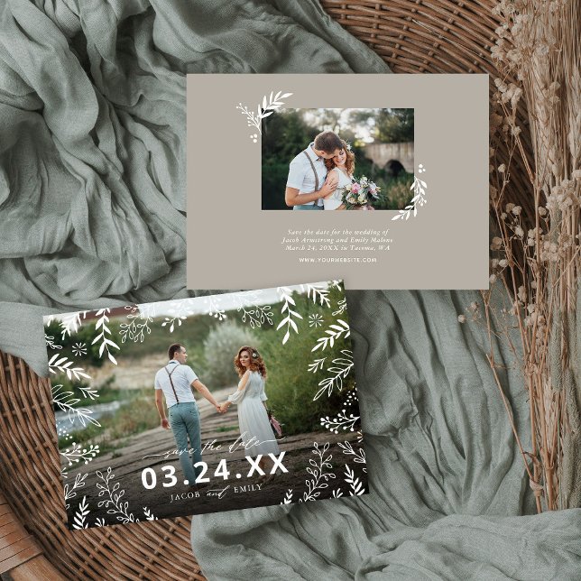 Reserve A Data Sobreposição de Fotos Botânica Salve a Data (Criador carregado)