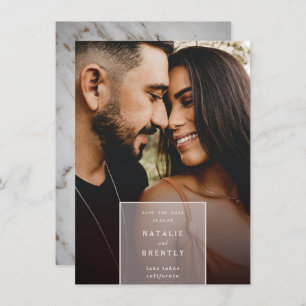 Reserve A Data Sobreposição de mármore e foto moderna e elegante