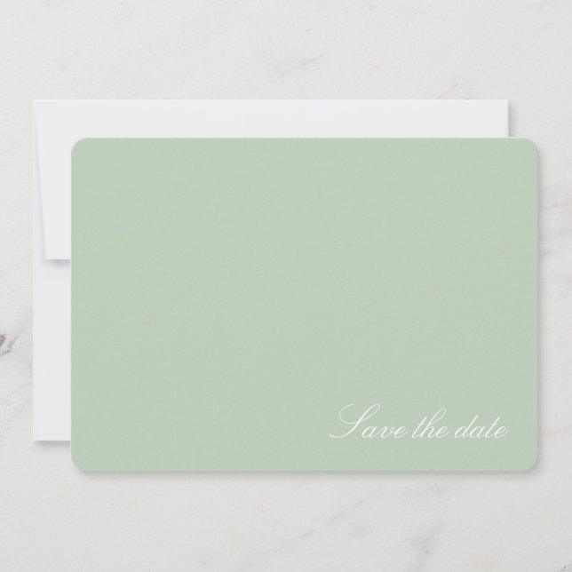 Reserve A Data Soft Pastel Green Modern Save the date (Frente)