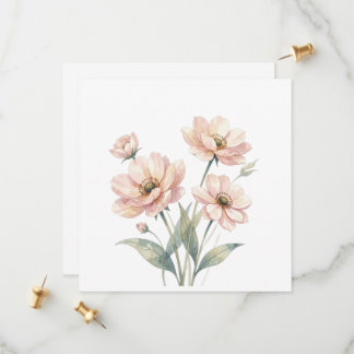 Reserve A Data Soft Pink Floral Watercolor Bouquet Art