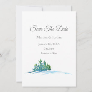 Reserve A Data Soldadura das árvores de pinheiro com aquarela