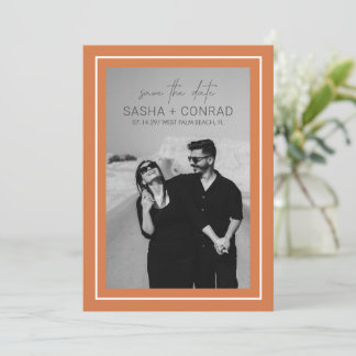Reserve A Data Solset Orange Bold Border Foto Moderno Casamento