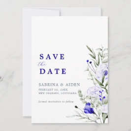 Reserve A Data Sombra Do Casamento De Foto Floral Real Blue Ivory