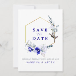 Reserve A Data Sombra Do Casamento De Foto Floral Real Blue Ivory