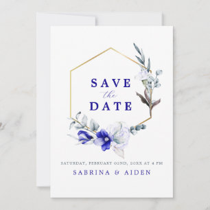 Reserve A Data Sombra Do Casamento De Foto Floral Real Blue Ivory