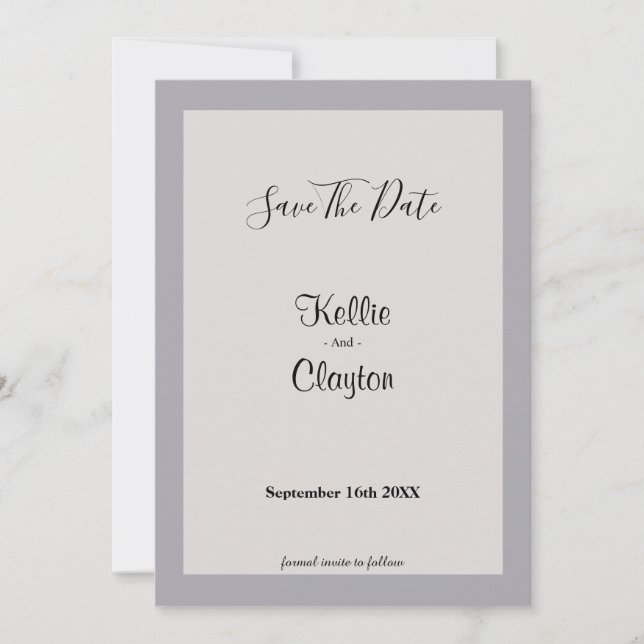 Reserve A Data Sombras De Cinza Com O Quadro Salvar A Data (Frente)