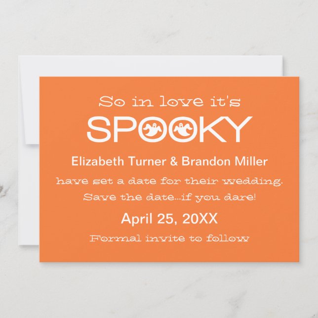 Reserve A Data Spookie Typografia Halloween Salve a Data (Frente)