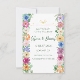 Reserve A Data Spring Floral Wildflower save the date