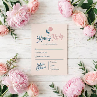 Reserve A Data Spring Pastel Petals RSVP Card