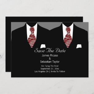 Reserve A Data Sr. e Sr. Suit e Tie Gay Salvem a Data Casamento