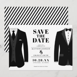 Reserve A Data Sr. & Sra. Casamento Preto Moderno - Salve a Data