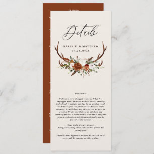 Reserve A Data Stag terracotta rust floral detalhes do casamento