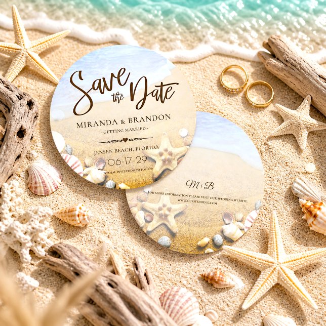 Reserve A Data Starfish de Casamento de Praia Tropical Salve o Ca (Criador carregado)