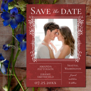 Reserve A Data Starry Photo   Red Save the Date