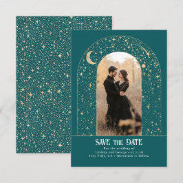 Reserve A Data Stars Celestial Arch Teal Salvar a Foto da Data