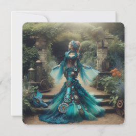 Reserve A Data Steampunk Vintage Victorian Lady Teal Mermaid