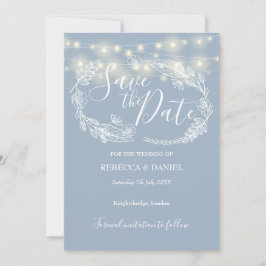 Reserve A Data String Lights Floral Dusty Blue Weding