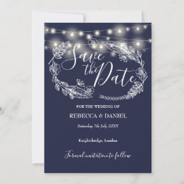 Reserve A Data String Lights Floral Marinho Blue Weding