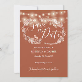 Reserve A Data String Lights Floral Terracotta Wedding