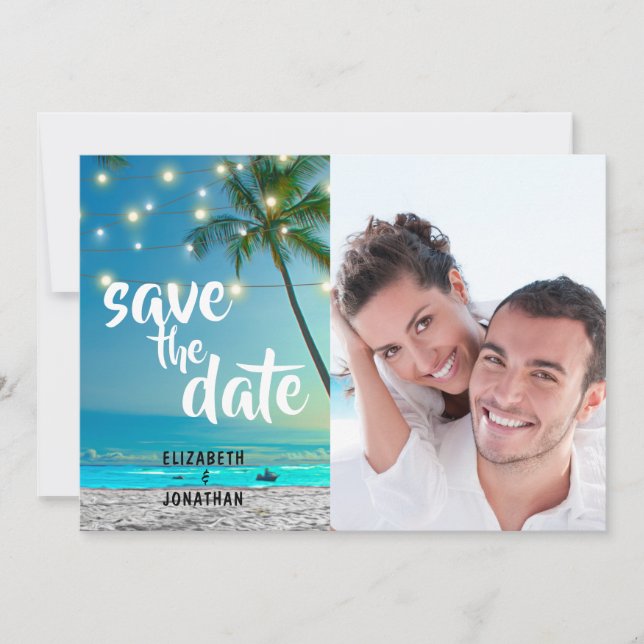 Reserve A Data String Lights Tropical Beach Salva A Data Foto Z (Frente)