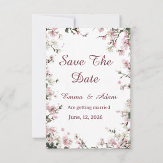 Reserve A Data Suave Flor de Cerejeira Pastel Save The Date 