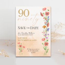 Reserve A Data Suave Wildflower 90º Aniversário para Ela - Elegan