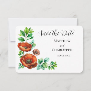 Reserve A Data Sublime Cápsulas Vermelhas de Aquarela no Estilo d