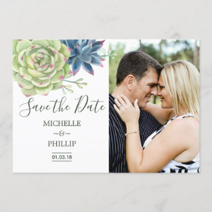 Reserve A Data Succultos de Cactus Desertados com Aquarelas Salve