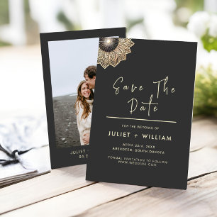 Reserve A Data Sun Vintage Lace Foloral Gold Foil Emboscada Casam