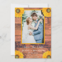 Reserve A Data Sunflower Elegante Foto Floral Moderna Rústica